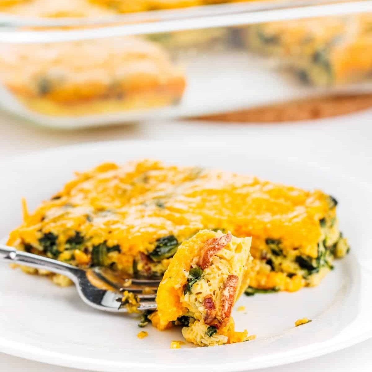 Low-Carb Bacon and Spinach Egg Casserole
