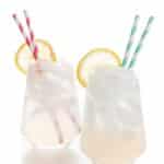 two glasses with ice and lemons