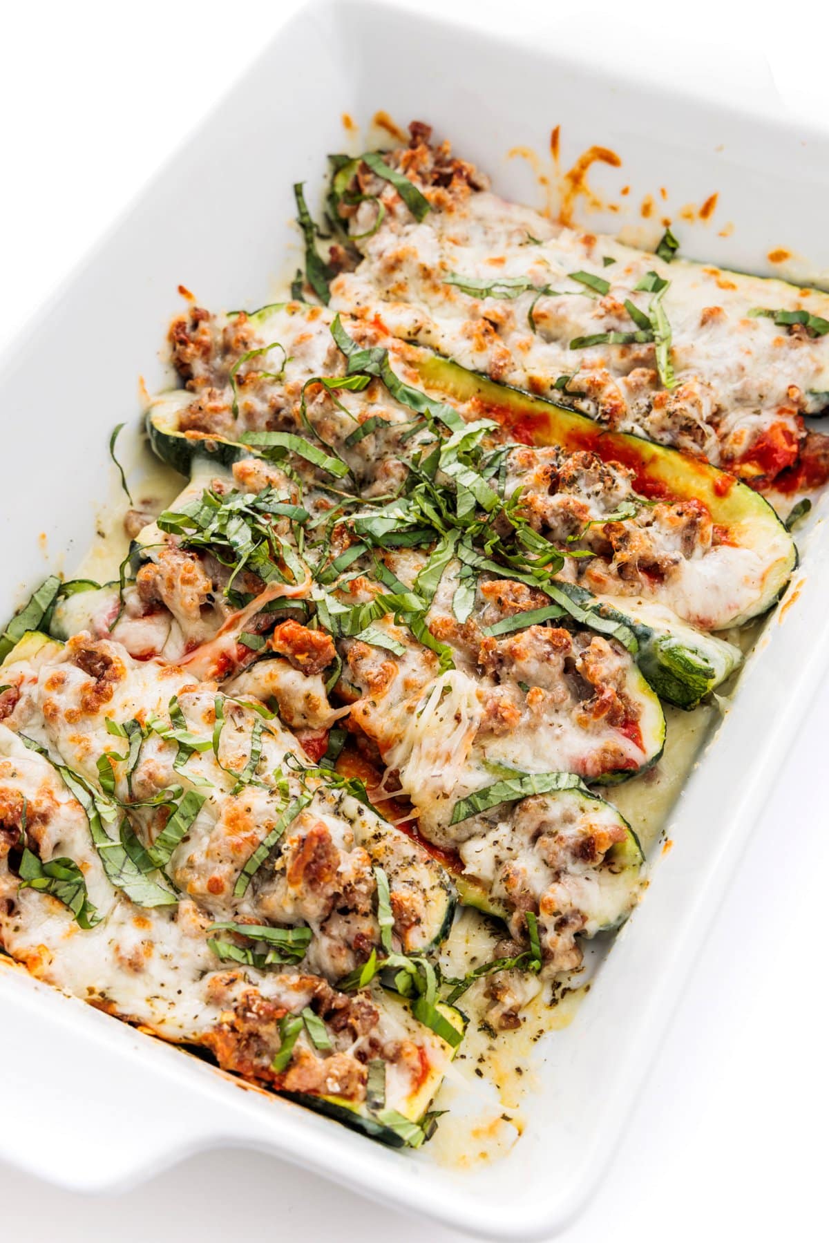 Zucchini pizza boats.