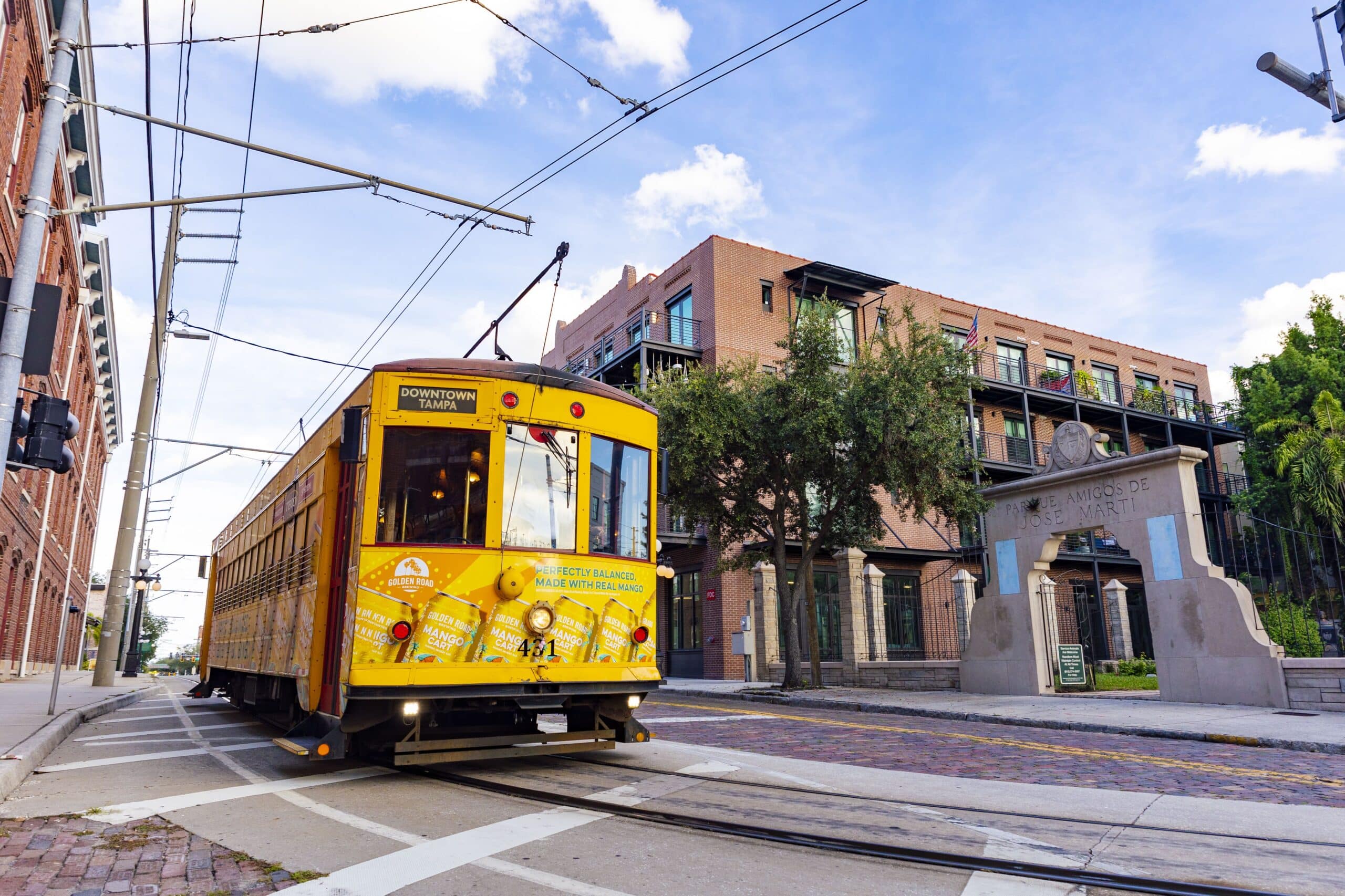 Streetcar in downtown Tampa, FL.