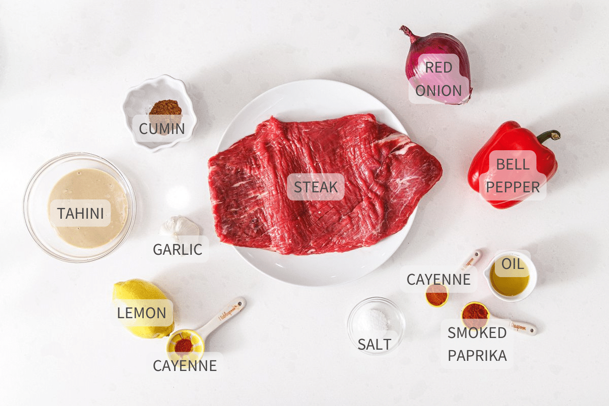 Broiled steak skewers ingredients