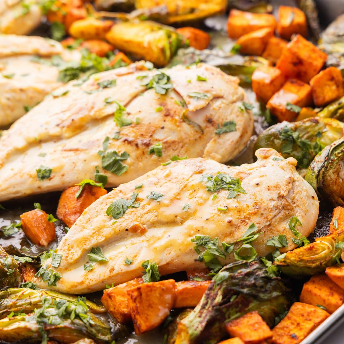 Maple Dijon Roasted Chicken with Fall Veggies (Easy One Pan Dinner)